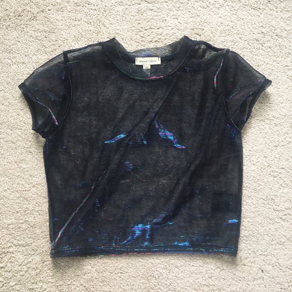 Urban Outfitters Holographic Cropped T-shirt